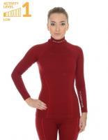 Brubeck Футболка женская дл.рукав Wool Merino 78% Бордо в Владивостоке