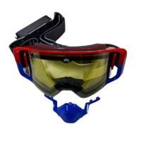 AiM Очки снегоходные с магнитной линзой и подогревом (PRO) 31-107 Accu Heated Red-Blue Glossy в Владивостоке
