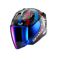 Shark Шлем Skwal I3 Jet Hellcat Black/Chrome/Blue в Владивостоке