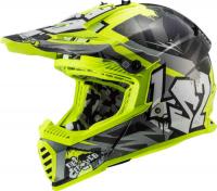 LS2 Шлем MX437 Fast Mini Crusher Черно-желтый в Владивостоке