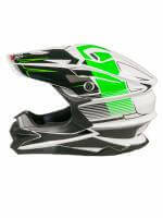 AIM Шлем кроссовый JK803 White/Green в Владивостоке
