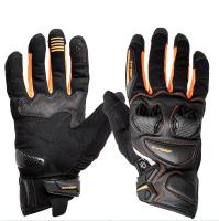 Sweep Перчатки кожаные+текстиль Hammer Black/Orange в Владивостоке