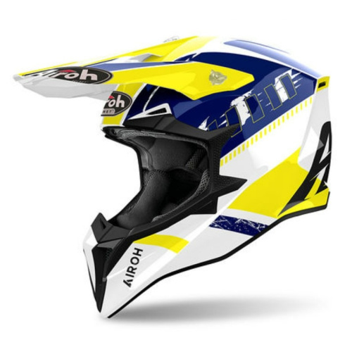 Airoh Мотошлем Wraaap Feel Yellow/Blue Gloss в Владивостоке