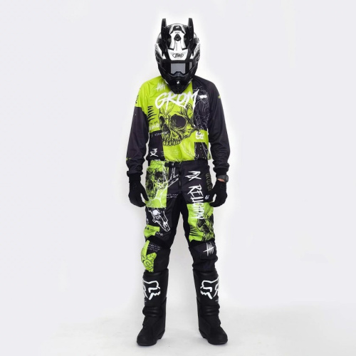 Grom Штаны кроссовые MX Religion lime в Владивостоке