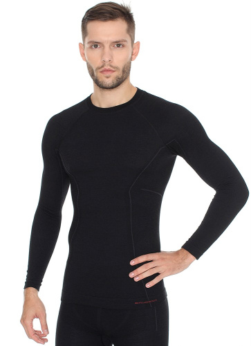 Brubeck Футболка мужская Active Wool Черный в Владивостоке